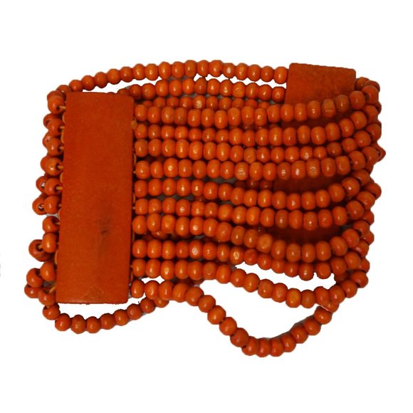Orange Beeded Bangle - Picture 4 of 5